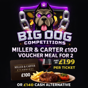 MEAL FOR 2 AT MILLER & CARTER WORTH £100!!