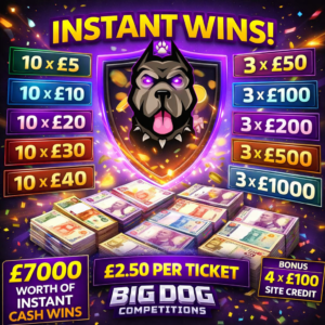 OVER £7000 WORTH OF CASH INSTANT WINS!!