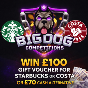 £100 STARBUCKS OR COSTA GIFT CARD!!