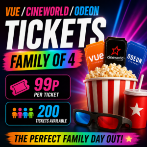 CINEMA TICKETS x 4 JUST 99P