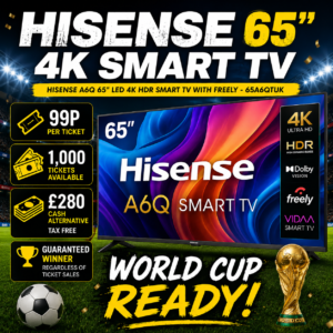 HISENSE 65" 4K SMART TV ONLY 99P