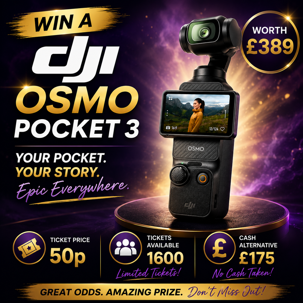 Win a DJI Osmo Pocket 3 Worth £389!