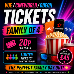 🎬Win a Family of 4 Cinema Ticket Bundle