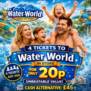 💦 4 Tickets to Waterworld Stoke-on-Trent💦