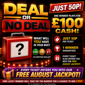 🎁 Deal or No Deal – Just 50p Per Ticket! 💼💷