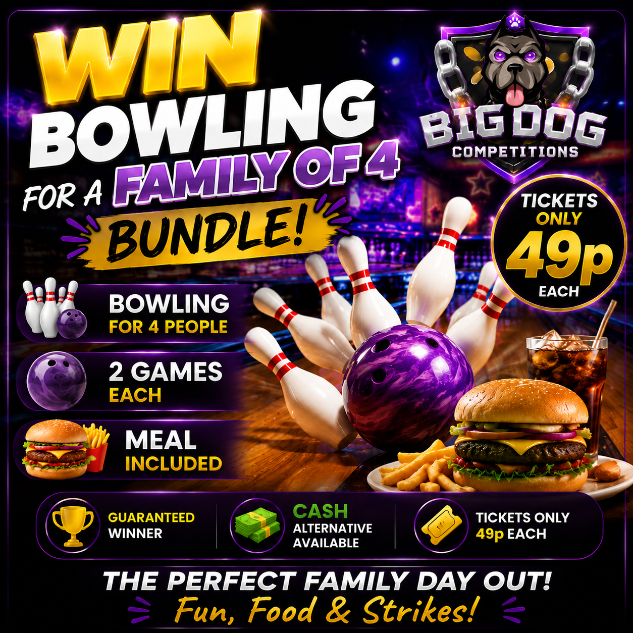 FAMILY OF 4 BOWLING BUNDLE