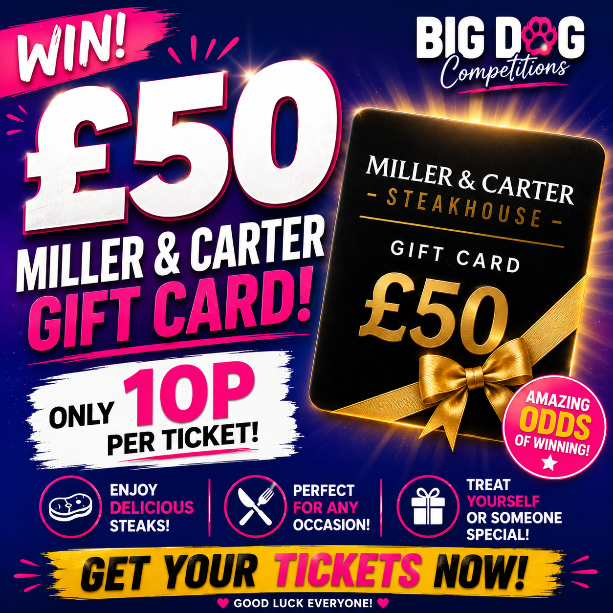 WIN A £50 MILLER & CARTER GIFT CARD!