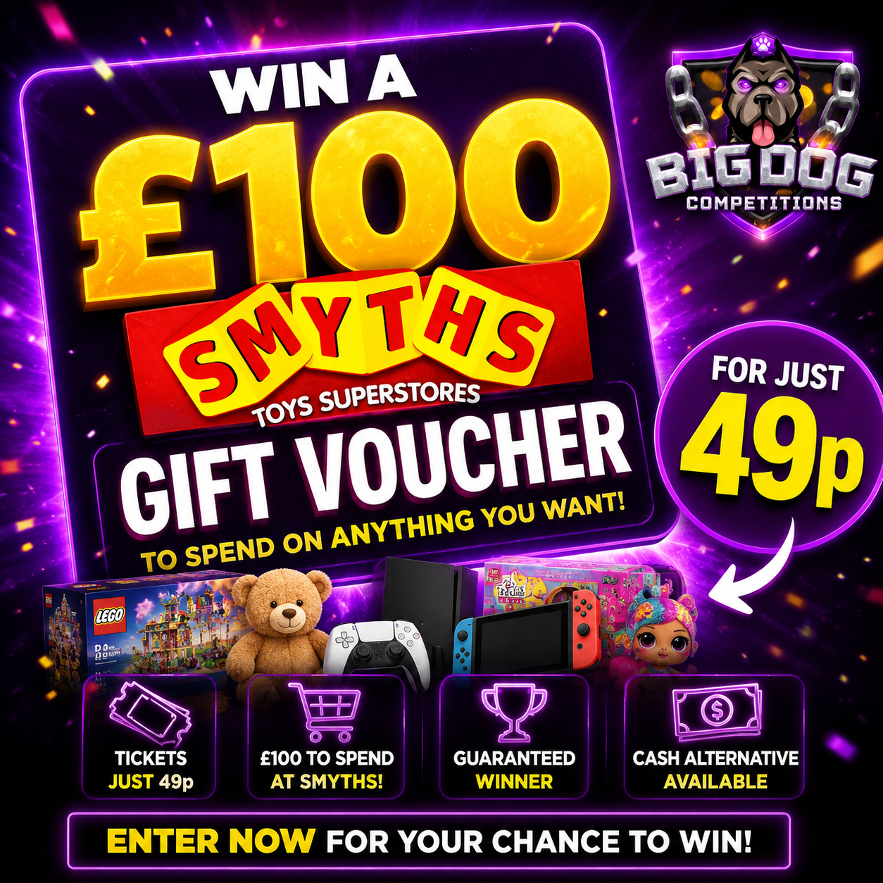 £100 SMYTHS GIFT CARD FOR JUST 49p!